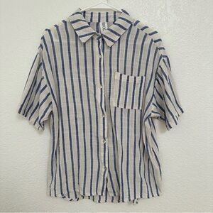 Cotton On Blue and Cream Striped Top